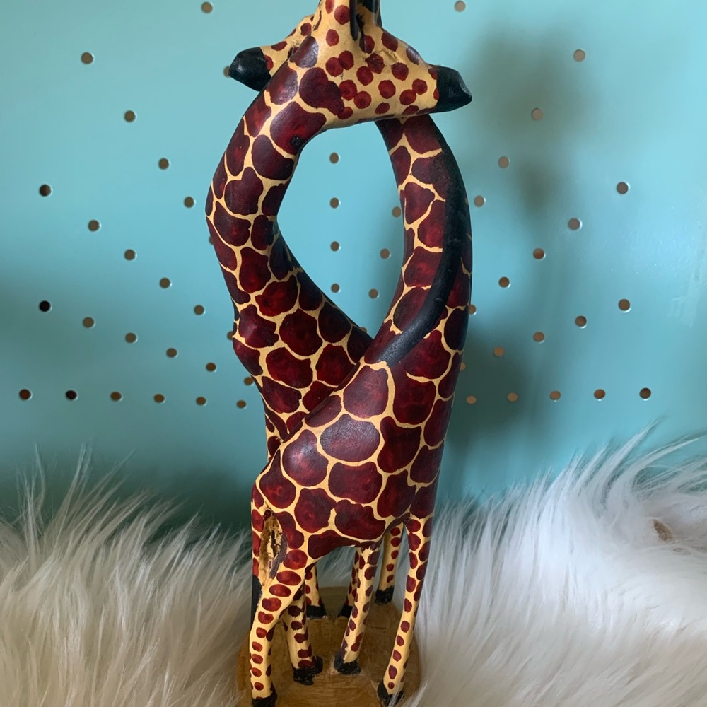 Handcrafted Giraffe Sculpture - Brown and Black